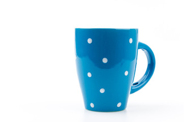 Polka mug cup isolated white background