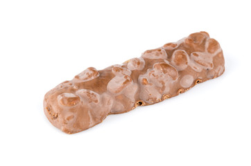 Chocolate bar isolated white background