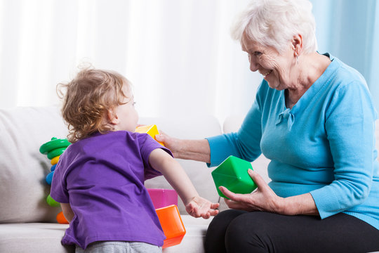 Grandma Playing With Grandchild