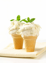 White ice cream cones