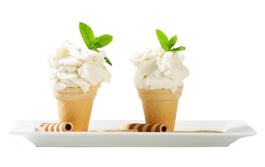 White ice cream cones