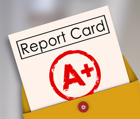 Report Card A+ Plus Top Grade Rating Review Evaluation Score