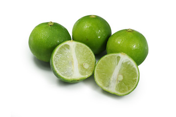 Fototapeta na wymiar Half green lemon