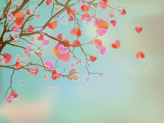 Love hearts concept tree . EPS 10