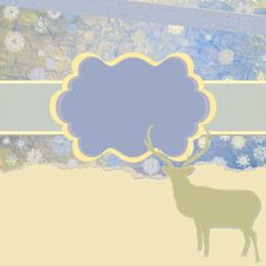 Christmas deer tempate card. EPS 8