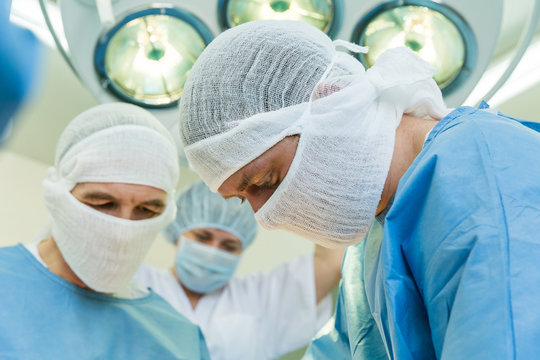 Surgeons during the operation