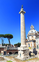 Fototapeta na wymiar Columna Traiana in Rome, Italy, Europe