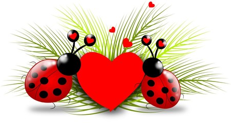 Ladybugs with heart