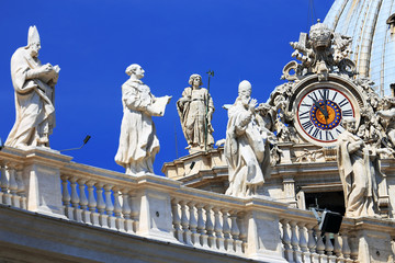 Architectural detail of San Pietro Square, Vatican, Rome, Italy