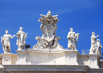 Fototapeta na wymiar Architectural detail of San Pietro Square, Rome, Italy