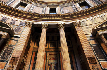 Fototapeta na wymiar Pantheon ceiling, Rome, Italy