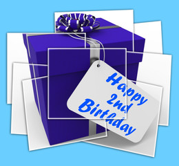 Happy 2nd Birthday Gift Displays Celebrating Turning Two