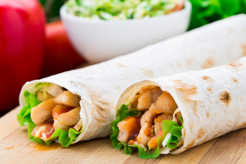 Kebab - grilled meat and vegetables