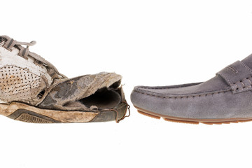 old and broken shoe