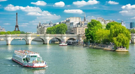 Fotobehang Oevers van de Seine in Parijs © Alexi Tauzin