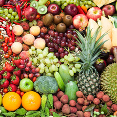 Mixed Tropical fruits and vegetables