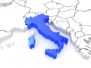 Map of Europe and Italy.