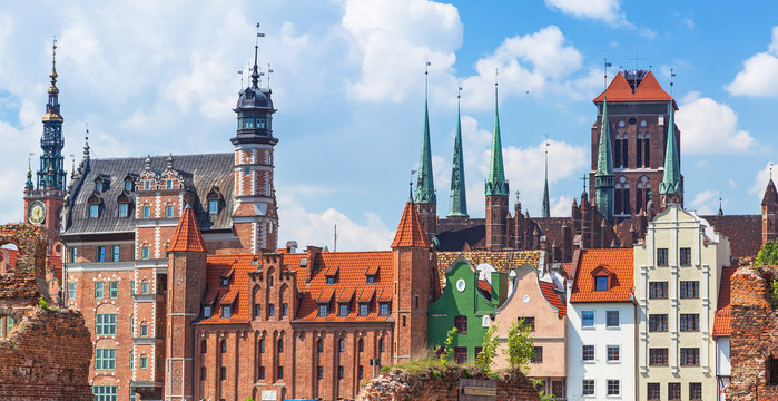 Architecture of old town in Gdansk, Poland