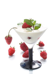 milk with strawberry jelly