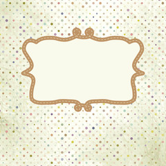 Vintage polka dot card with lace. EPS 8