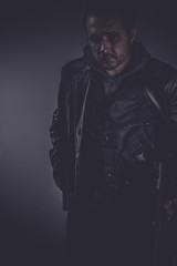 Obraz premium Weapon, gangster with gun and pistol