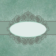 Vintage polka dot card with lace. EPS 8