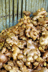many dry ginger in thai market