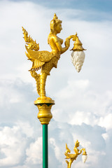 Fototapeta premium Decorated street lamp in traditional Thai style.