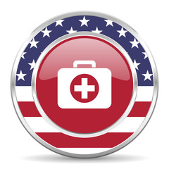 Obraz premium first aid american icon, usa flag