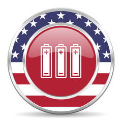 battery american icon, usa flag