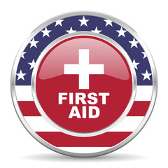 Obraz premium first aid american icon, usa flag
