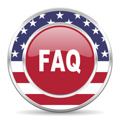 faq american icon, usa flag