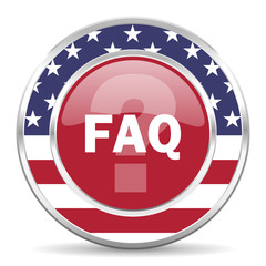 faq american icon, usa flag