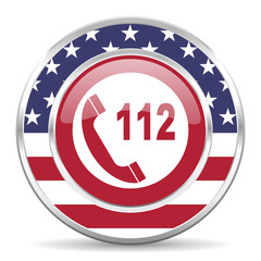 emergency call american icon, usa flag