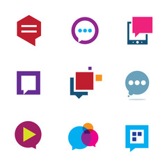 Social community and interaction chat logo bubble message icon