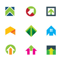 Progress success arrow up to innovation business logo icon