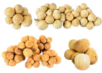 Lanzones fruit isolated on white background