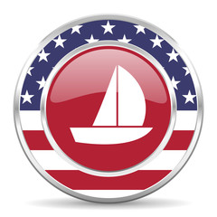 yacht american icon, usa flag