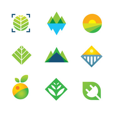 Wild green nature captured energy for future logo icon