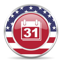 calendar american icon, usa flag