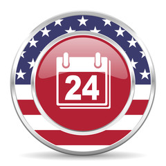 calendar american icon, usa flag
