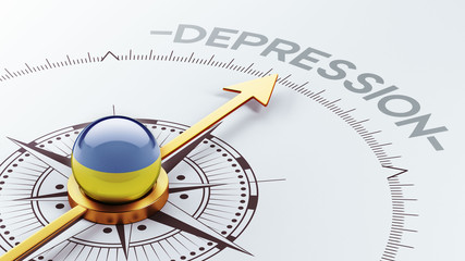 Fototapeta premium Ukraine Depression Concept.