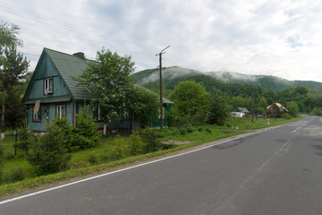 Droga asfaltowa. Bereżki, Bieszczady Polska