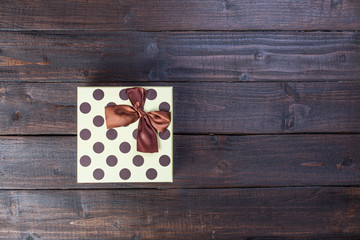 handmade  box on wooden background