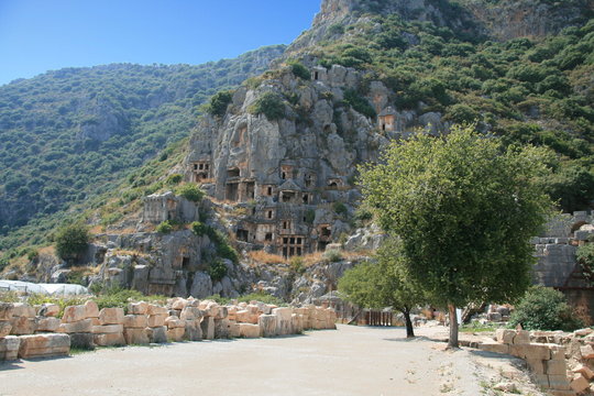 Tombes rupestres de Myra en Turquie