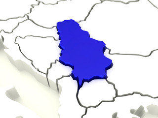 Map of Europe and Serbia.