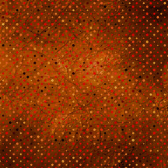 Burn red aged paper with polka dots. EPS 8