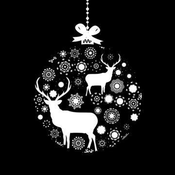 Black and White Christmas ball. EPS 8
