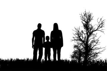 Vector silhouette of family.