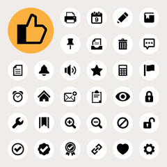 Computer and application interface  icon set